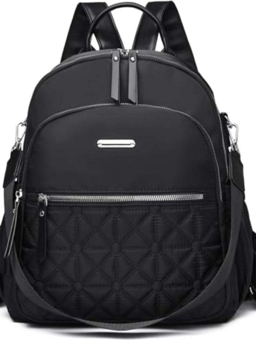 Quilted Nylon Women's Backpack Purse Convertible Shoulder Bag Lightweight
